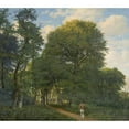 thumbnail image 2 of Heinrich Buntzen 14x12 Black Ornate Wood Framed Double Matted Museum Art Print Titled: A Forest Party in Charlottenlund. Evening (1818 - 1831), 2 of 5