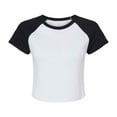 thumbnail image 1 of Bella + Canvas Womens Micro-Rib Raglan Crop Top, 1 of 3