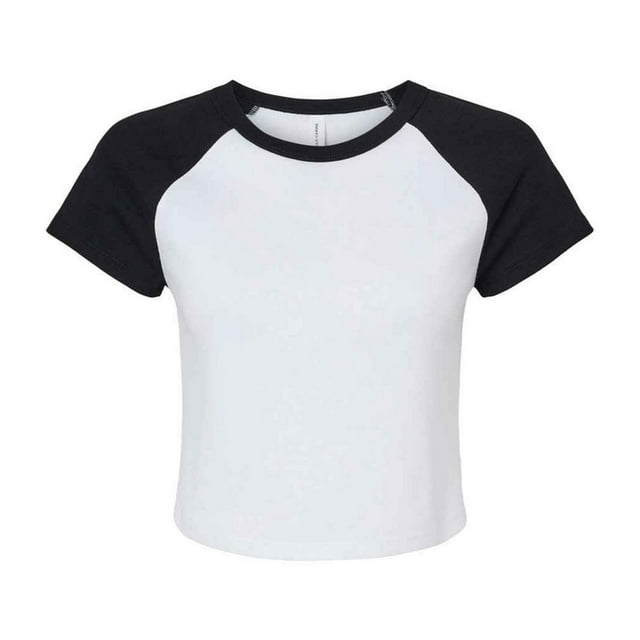 Bella + Canvas Womens Micro-Rib Raglan Crop Top
