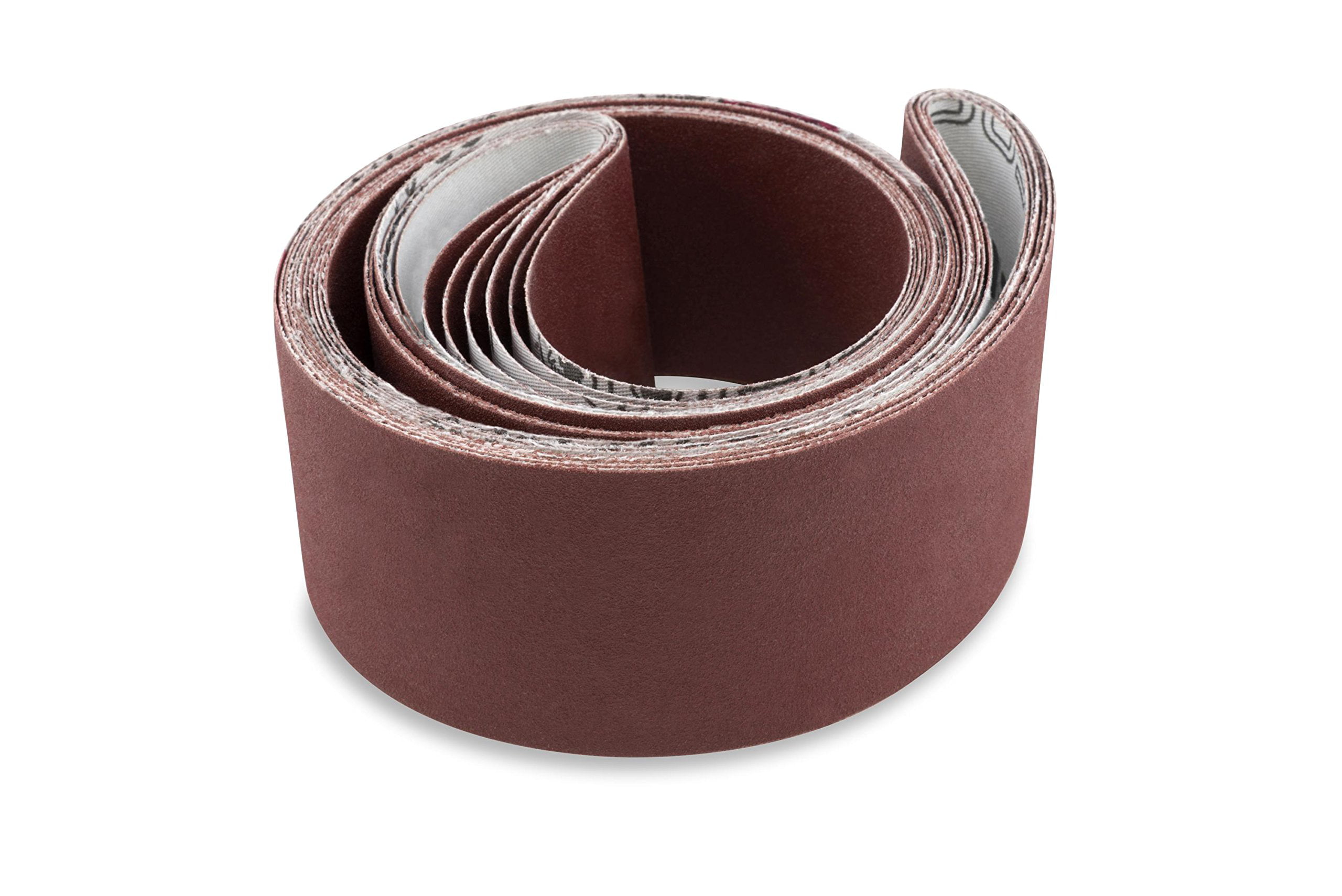 2 X 42 Inch 220 Grit Flexible Aluminum Oxide Multipurpose Sanding Belts 6 Pack