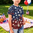 thumbnail image 6 of CCRFTGI Usa Flag Shirts for Child Boys Girls Size 10-12 Patriotic Casual 4th Of July American Flag Stars Tshirt July 4th Celebration Summer Shirts Festival Tee Tops Navy 5-6 Years, 6 of 7