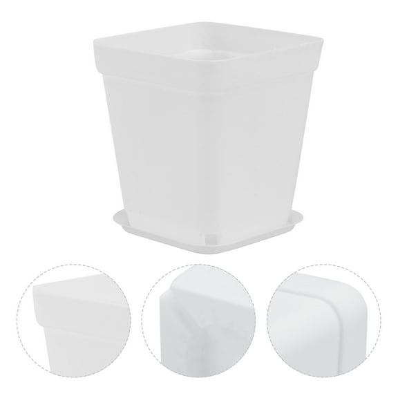 FUTUREORYY Square Plastic Flower Pot White 10Pcs 2.8X2.8X3.1In For Indoor And Outdoor