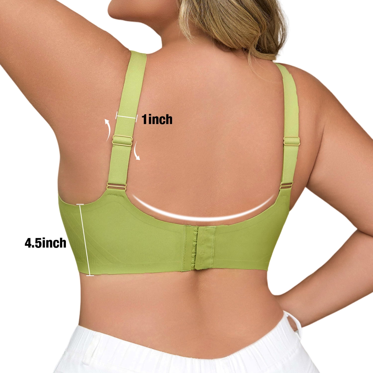 USEASY Wireless Bras for Women Plus Size Full Coverage Push Up Bra Comfort Seamless Bras No Underwire Everyday Bra