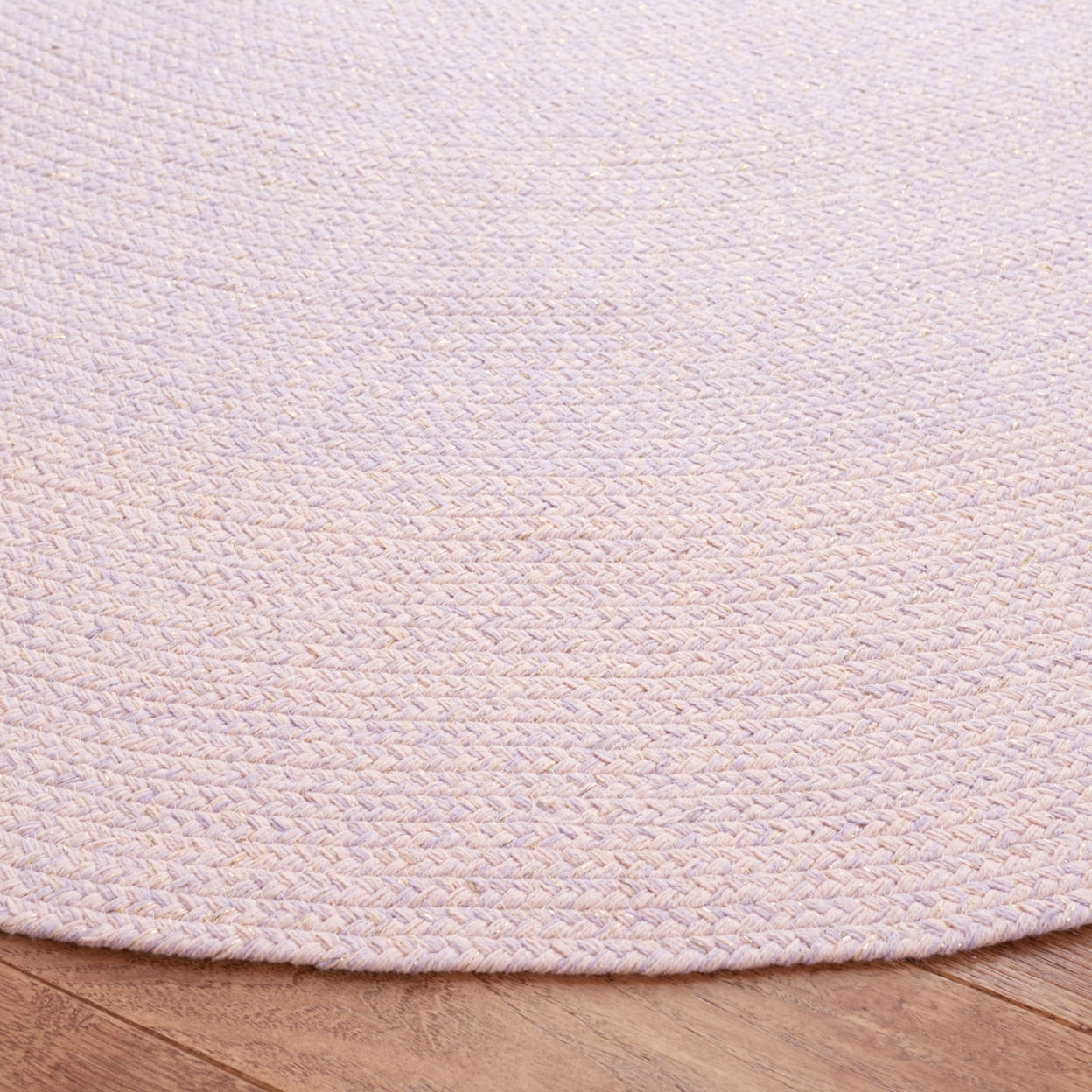 SAFAVIEH Cape Cod Richmal Geometric Cotton Area Rug, Blue/Pink, 6' x 6' Round