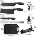 thumbnail image 3 of Magicorange 7-Piece Kitchen Knife Set with Cutting Board, Stainless Steel Kitchen Knives with PP Ergonomic Handle (Matte Black), 3 of 7