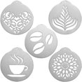 thumbnail image 1 of BESTONZON 5 Pcs Stainless Steel Coffee Stencils Barista Cappuccino Arts Templates Coffee Garland Mould Cake Decorating Tool, 1 of 3