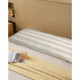 thumbnail image 6 of Beige Stripe Body Pillow Cover 20 x 60 Inch Decorative Pillow Cover Vintage Country Geometric Linen Texture Lumbar Pillowcase Seasonal Rectangle Cushion Case for Couch Sofa Bed Living Room, 6 of 7