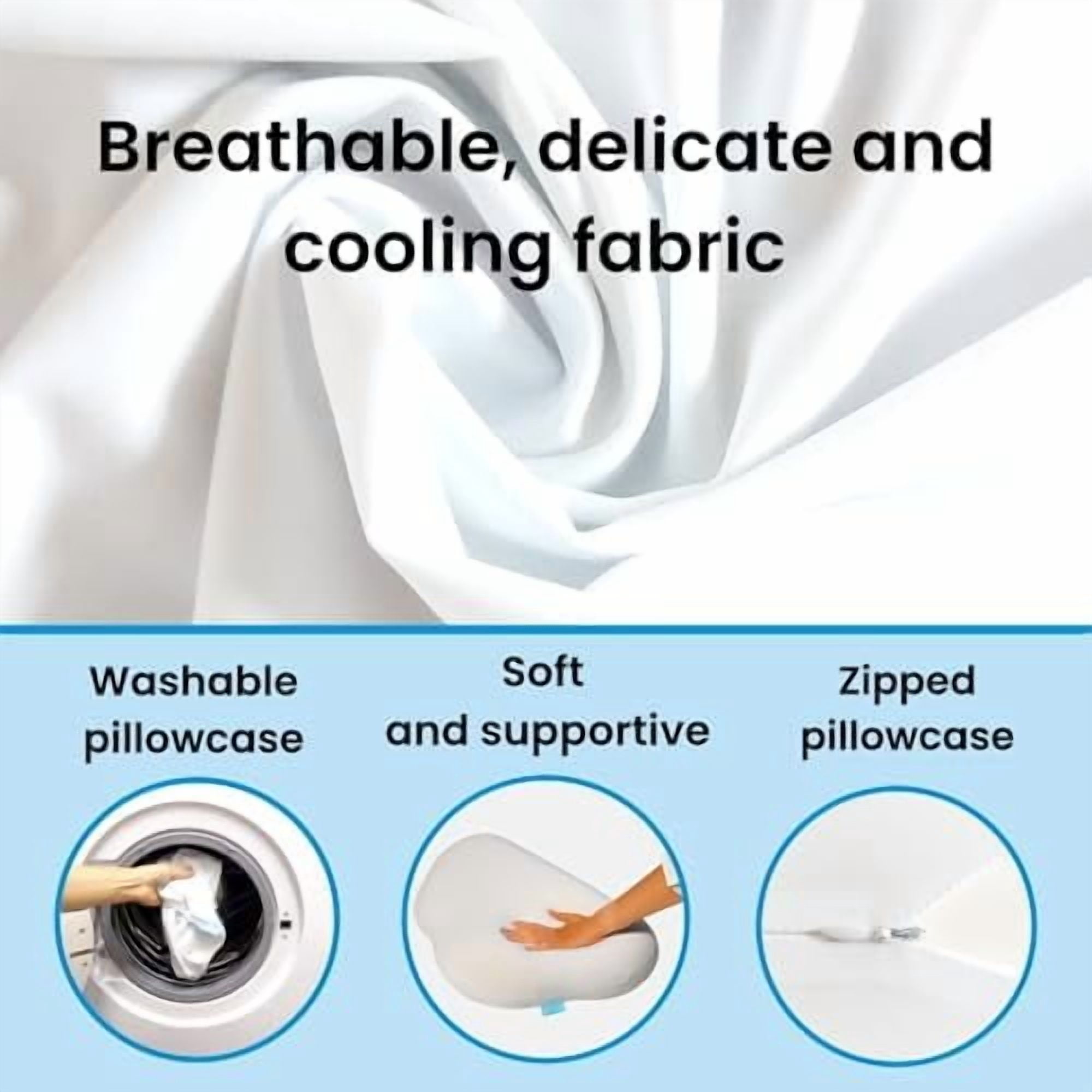 Cloud Shaped Contour Cervical Memory Foam Pillow with Additional Pillowcase - Soft Neck Support for Side Stomach Back Sleepers - Comfortable Slow Rebound Pillow with Ergonomic Design$$Bedding