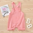 thumbnail image 4 of GYRATEDREAM Girls Summer Sleeveless Casual Romper Short Jumpsuits Summer Clothes with Pockets for 6-12M Orange, 4 of 9