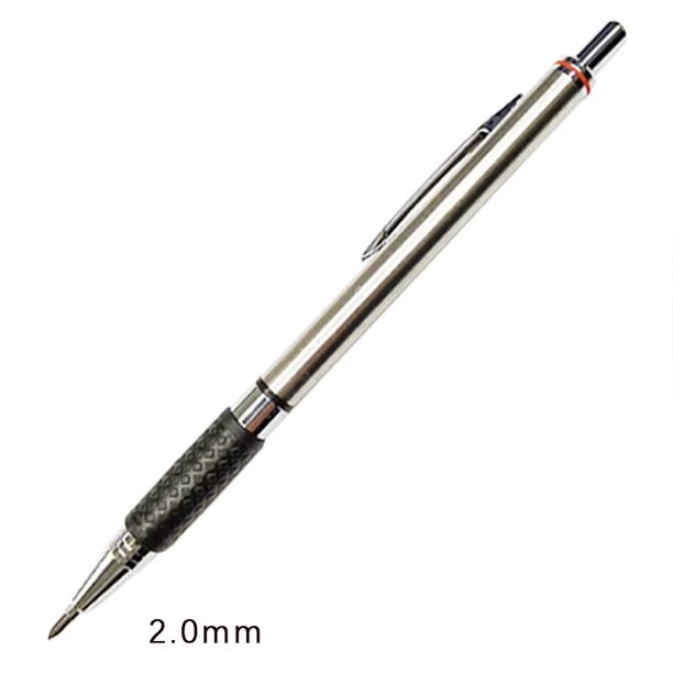 Lápiz mecánico de Metal de 2,0mm, lápiz automático plateado con 2B HB, herramienta de dibujo y escritura escolar para oficina, papelería Kawaii