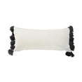 thumbnail image 3 of Laddha Home Designs Handwoven Striped Rectangular Lumbar Pillow Cover - 28" - White and Black, 3 of 9