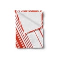 thumbnail image 2 of Candy Cane Soft Flannel Fleece Throw Blanket, Diagonal Barcode Patterned Lines on White Background Abstract Geometric Design, Cozy Plush for Indoor and Outdoor Use, 70" x 90", Red White, by Ambesonne, 2 of 5