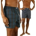 thumbnail image 6 of ToBeInStyle Men's Pack of 3 Button Fly Loose Fit Tartan Plaid Boxer Shorts - Assorted - XL, 6 of 7