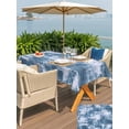 thumbnail image 6 of 60x102 Inch Outdoor Tablecloth with Umbrella Hole Zipper Rectangle Modern Blue Rectangular Tablecloths Outside Waterproof Vintage Abstract Art Contemporary Patio Table Cloth Cover for Picnic Party, 6 of 7