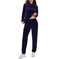 thumbnail image 6 of YouLoveIt Women's Plus Size Velour Tracksuits Zip Up/Pullover Hoodie Jacket Coat Tracksuit Set Velour Tracksuit Sports Yoga Running Sport Sweatsuit Casual Activewear Hoodies Sweatshirt, 6 of 7