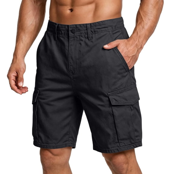 Nestiefly Mens Cargo Shorts 7 Inch Inseam Stretch Work Shorts Comfy Relaxed Fit Lounge Hiking Short with Multi Pockets Gray 3XL