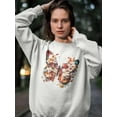 thumbnail image 2 of Colorful Floral Butterfly Sweatshirt Womens -Smartprints Designs, Female Casual Fit, 2 of 4
