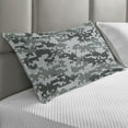 thumbnail image 2 of Camo Quilted Pillowcover, Digital Pixel Effect Modern Design Conceptual Commando Inspired Grey Toned, Standard King Size Accent Pillow Cover for Bedroom, 36" x 20", Grey Pale Grey Grey, by Ambesonne, 2 of 2