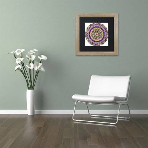 Trademark Fine Art "Hearts Mandala Glowing" Canvas Art by Kathy G. Ahrens, Black Matte, Birch Frame
