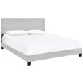 thumbnail image 1 of Velvet Fabric Slat Back King Bed in Silver Gray Fabric, 1 of 11