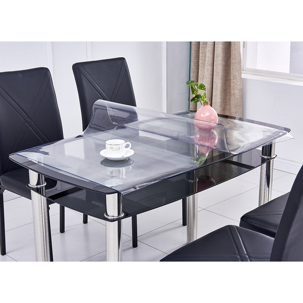 Clear PVC Table Cover Protector Transparent Tablecloth Pad Plastic Desk Mat Vinyl Waterproof