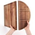 thumbnail image 4 of Qiyester Multifunctional Delicious Food Platter, Acacia Wood Platter with Grooves, Irregular Shape, Suitable for Cookies, Desserts, and Snacks, 4 of 9
