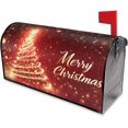 thumbnail image 3 of Festive Magnetic Mailbox Cover Red Pine Tree Christmas Pattern Outdoor Mailbox Protector Holiday Seasonal Decorative Garden Yard Home Large Size 25.5 x 21 Inch, 3 of 6