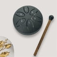 thumbnail image 5 of Rain Drum for Outside, Steel Tongue Drum 6 Notes 3 Inches Chakra Tank Drum Steel Percussion Padded Mallets, 5 of 5