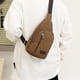 thumbnail image 1 of Riñonera de lona gruesa para hombre | 3 bolsillos con cremallera y correa ajustable | Bandolera para exteriores en caqui, marrón y verde | Bolsa de viaje transpirable de 3x3 pulgadas, 1 of 7