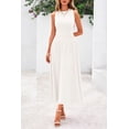 thumbnail image 3 of Vestido PRETTYGARDEN Primavera Verano Sin Mangas Línea A Midi Blanco Talla L, 3 of 8