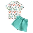 thumbnail image 4 of Yindaity Toddler Baby Boy Easter Outfit Short Sleeve Bunny Print Bow Tie Button Down Shirt Top Shorts 2Pcs Set(Mint Green,18-24 Months), 4 of 6