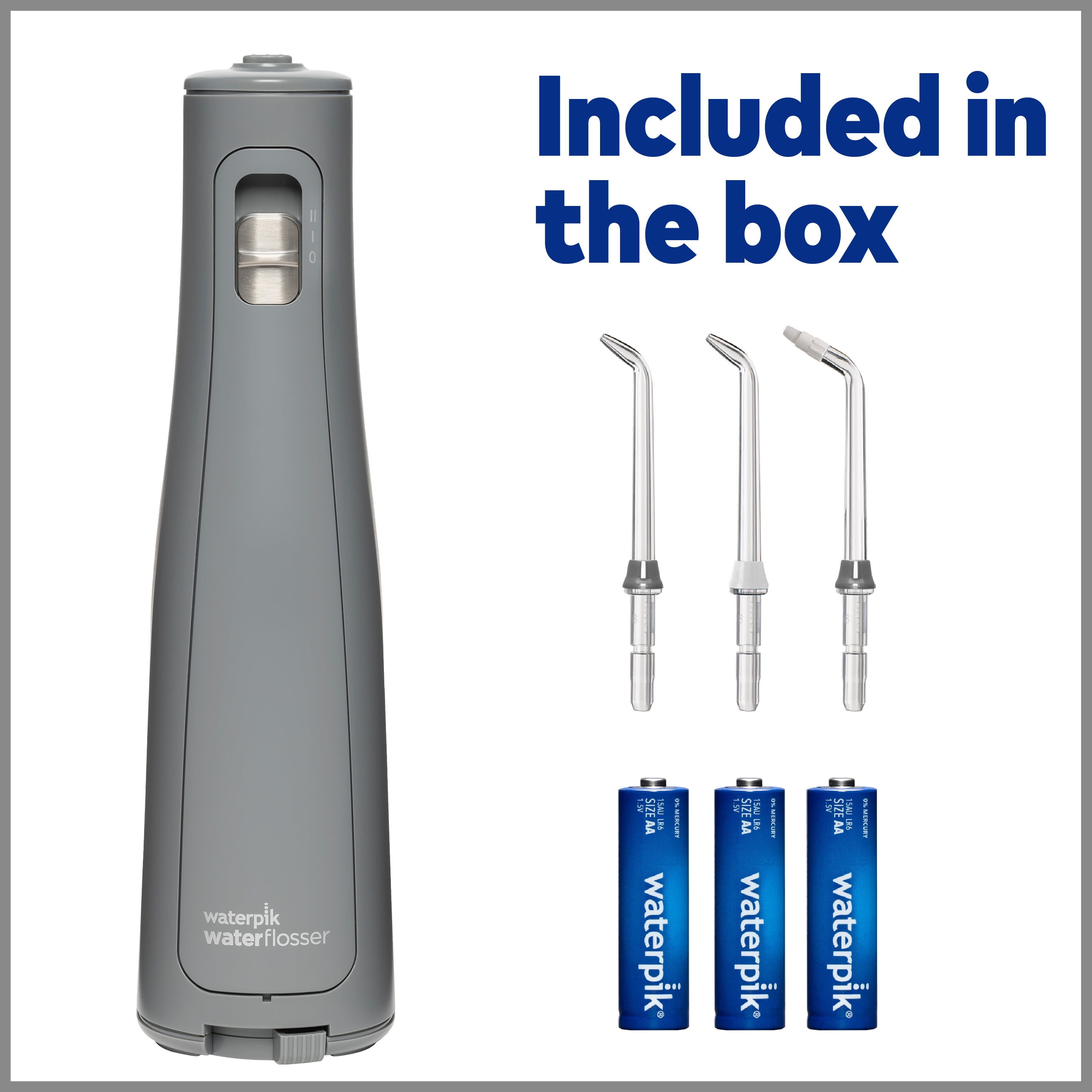 Waterpik Cordless Revive Portable Water Flosser Oral Irrigator, Modern Gray WF-03