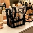 thumbnail image 5 of Clear Makeup Cosmetic Organizer Bag, 1 Pcs Tote Bag Waterproof Transparent for Cosmetics, Portable Zipper Storage Pouch for Travel Bathroom, Zippered Toiletry Bag (7.09 Inch), 5 of 7