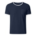 thumbnail image 5 of Pafei Tyugd Pocket Tee Shirts for Men Big And Tall Short Sleeve Shirts Lightweight Breathable Casual Crewneck Summer Basic Tees Navy 2XL, 5 of 8