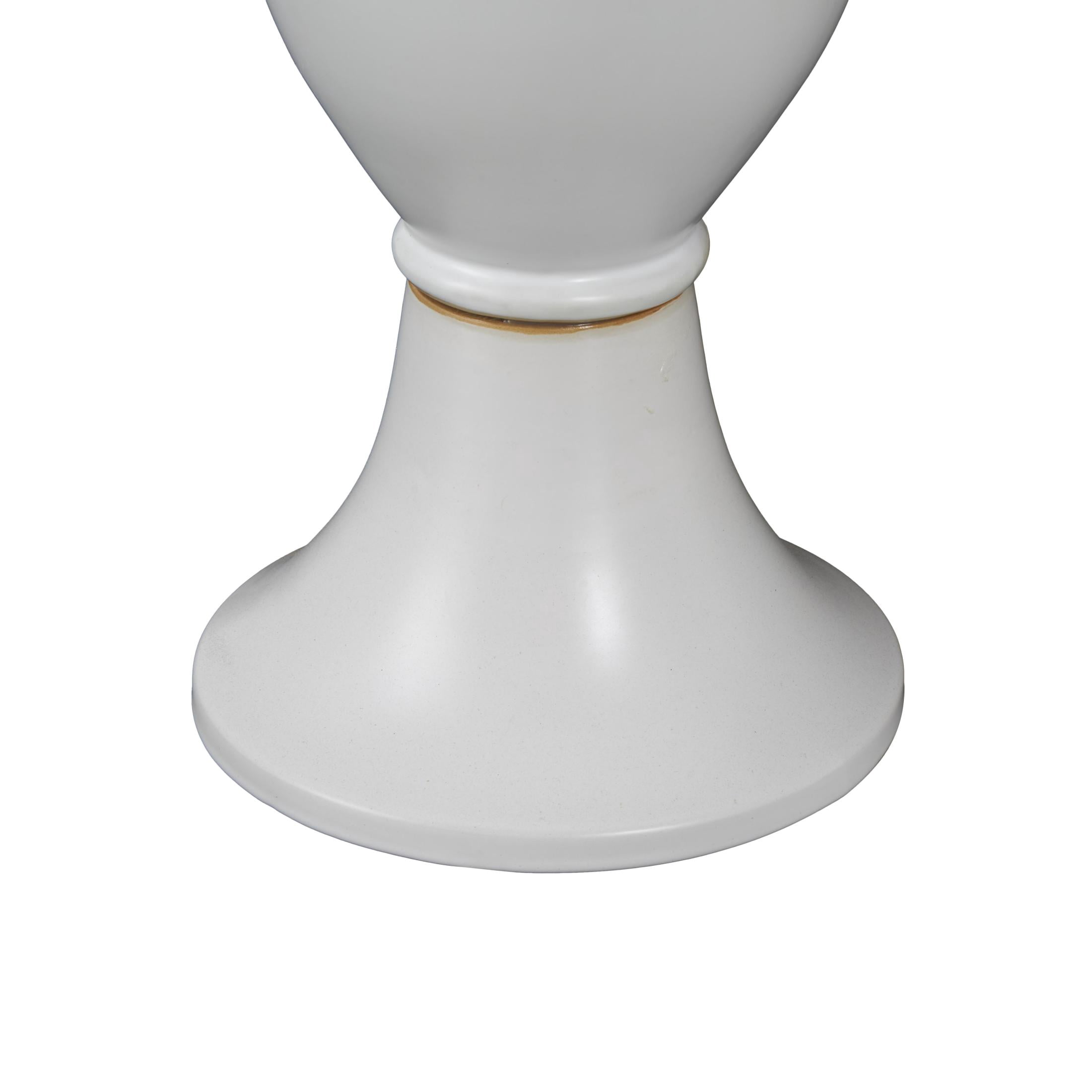 DecMode 30" Fluted Urn Shaped White Ceramic Vase with Arch Handles