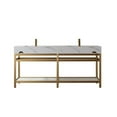 thumbnail image 2 of Vinnova Bilbao 72" White Stone Top Double Vanity Brushed Gold Frame w/o Mirror, 2 of 12