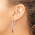 thumbnail image 2 of Auriga Fine Jewelry 14k White Gold Diamond Pink Sapphire Threader Earrings for Women, 2 of 6