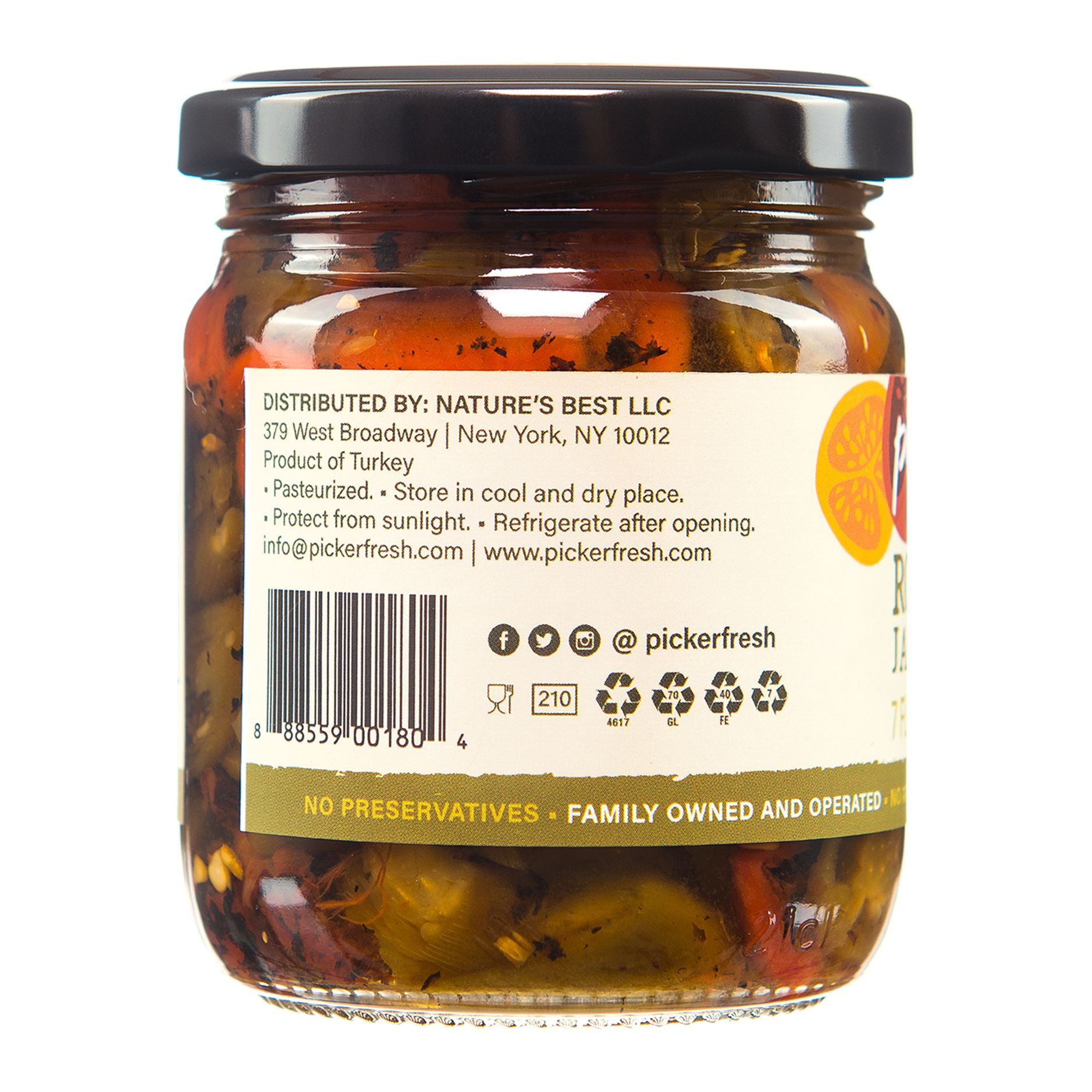 Pickerfresh Roasted Jalapeno Slices, 7 oz Glass Jar, 1 Count