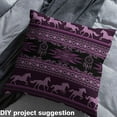 thumbnail image 2 of Manfei Boho Bohemian Aztec Sewing & Crafting Fabric (1 Yard), Black Purple Home Decor Fabric by the Yard, Dreamcatcher Horse DIY Fabric, 2 of 6