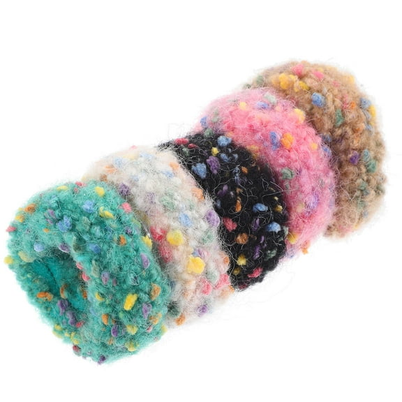 Tineasur 5-Pack Fuzzy Hair Scrunchies for Women, Assorted Colors Soft Hair Bands for Daily Use and Stylish Looks