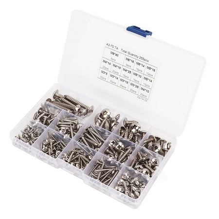 

Flash Sale 255PCS Self Tapping Cross Truss Head Screws 304 Stainless Steel Sheet Metal Screws M3 M4 M5 M6