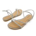 thumbnail image 2 of GJPBGK Women's Sparkly Slide Sandals with Rhinestones, Flat Open Toe Dress Shoes for Summer Party, Glitter Slip-On Sandals, 2 of 5