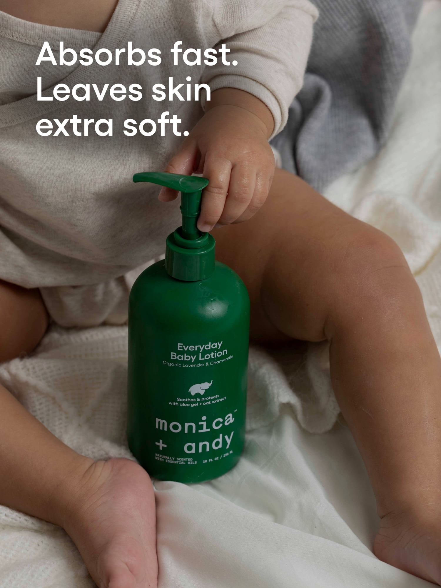 Monica + Andy Everyday Baby Lotion, Daily Moisturizer for Sensitive Infant Skin, Lavender & Chamomile, 10 fl oz