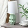 thumbnail image 5 of Simple Designs 12.5" Chic Glow Ceramic Geometric Table Lamp With White Fabric Shade,, For Bedroom, Office, Living Room, Dorm, Sage Green, 5 of 6