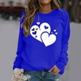 thumbnail image 1 of Fartey Chandail en Molleton Graphique Cœur d'Amour pour Femmes Doux Confortable à Manches Longues Pulls Décontractés Col Rond Tops de Vacances Mode Chandails en Molleton de la Saint-Valentin en Solde Bleu, 1 of 4