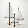 thumbnail image 4 of Faux Fur Tabletop Tree White 24"H Wood Set of 3, 4 of 4