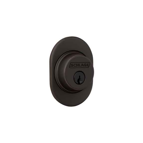 Schlage B60RMN716 Deadbolt with Remsen Trim Keyed 1 Side, Highest Residential Security, Aged Bronze