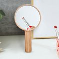 thumbnail image 3 of Hand Held Mirror Extra Large Wooden For Barber Salon Makeup Cosmetic With Handle, 3 of 13