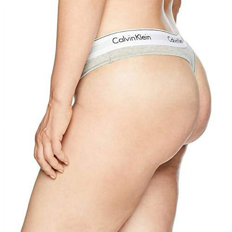 Calvin Klein Women\'s Thong Panty, Cotton 3X Grey Modern 1X-3X Heather