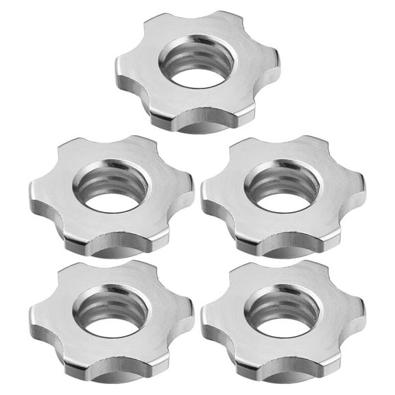 PTOOTP 5pcs Hexagonal Barbell Clamps Cast Iron Weight Training Accessories Easy Installation and Removal